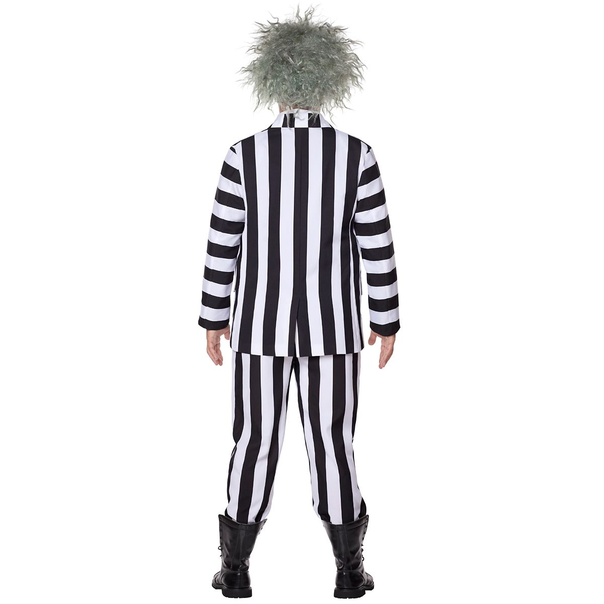 Adult Beetlejuice Striped Suit BLACK AND WHITE