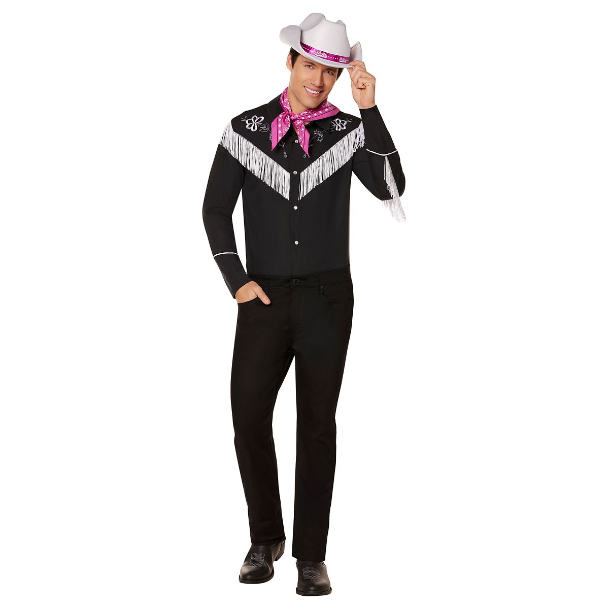 Adult Western Ken Costume - Barbie the Movie BLACK AND PINK