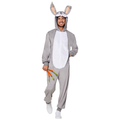 Adult Bugs Bunny Jumpsuit - Loony Tunes WHITE/GREY