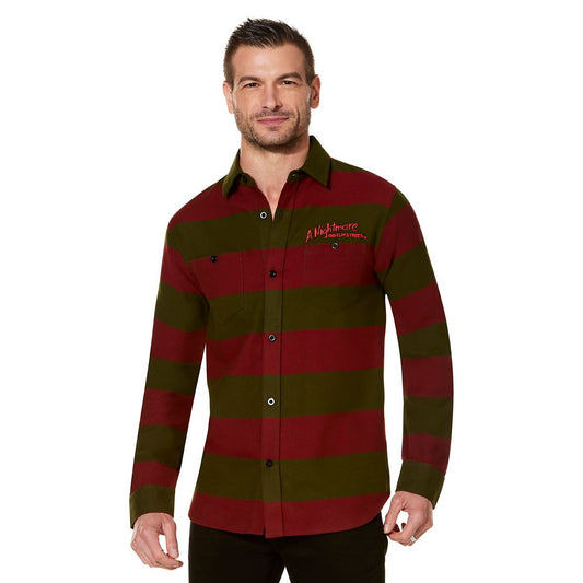 Freddy Krueger Claw Flannel Shirt - A Nightmare on Elm Street RED GREEN