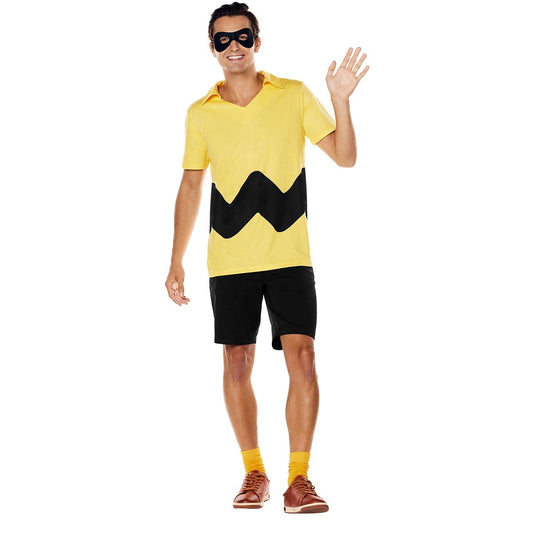 Adult Charlie Brown Costume Kit - Peanuts BLACK AND YELLOW