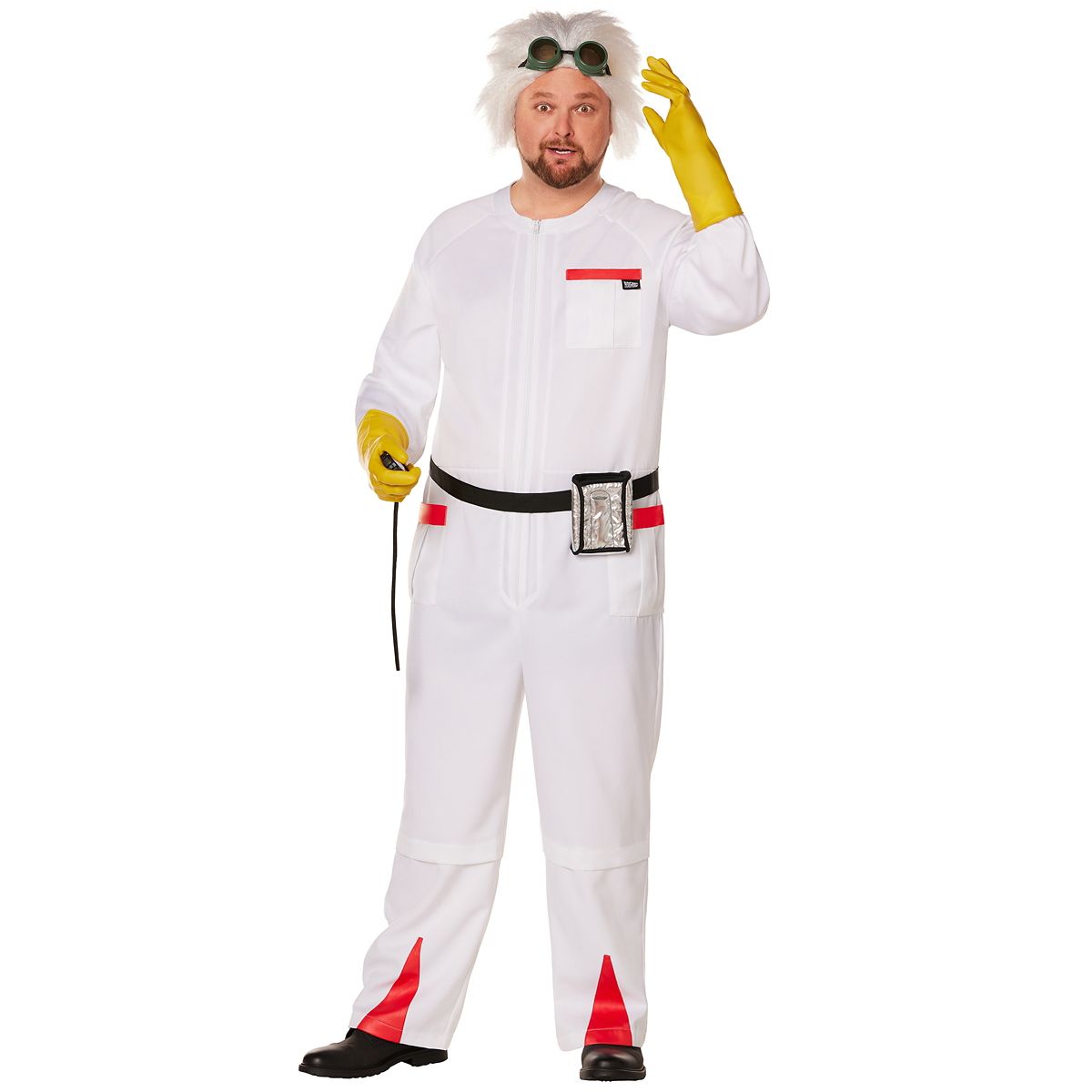 Adult Doc Brown Costume - Back to the Future WHITE - MULTI