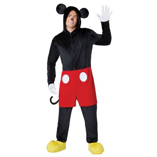 Adult Mickey Mouse Jumpsuit Costume -  Mickey and Friends BLACK AND RED