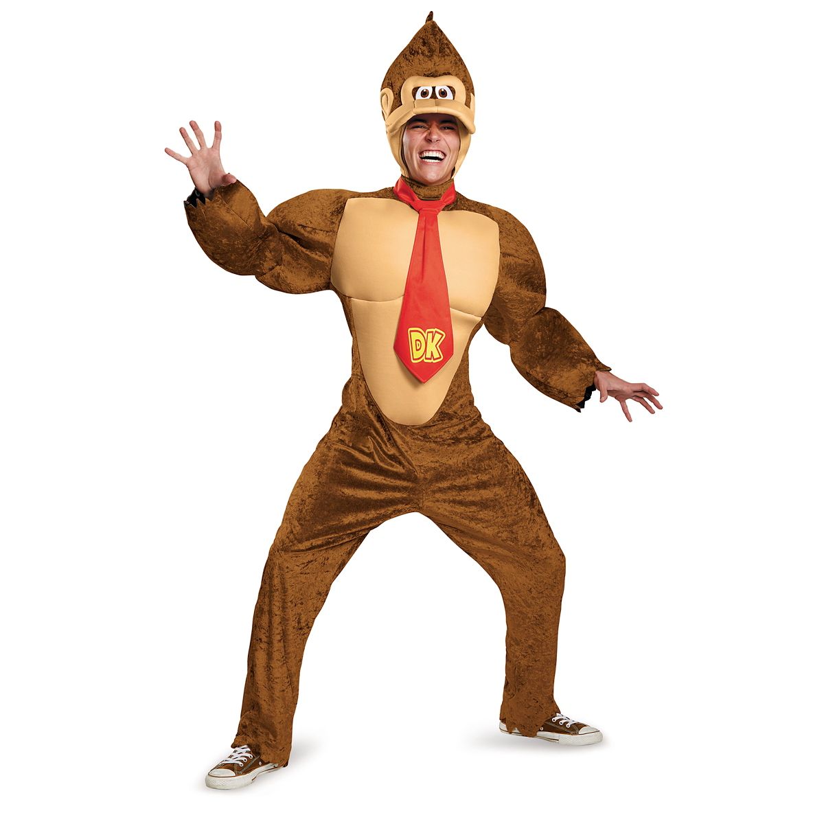 Adult Donkey Kong Muscle Plus Size Costume - Super Mario Bros. BROWN