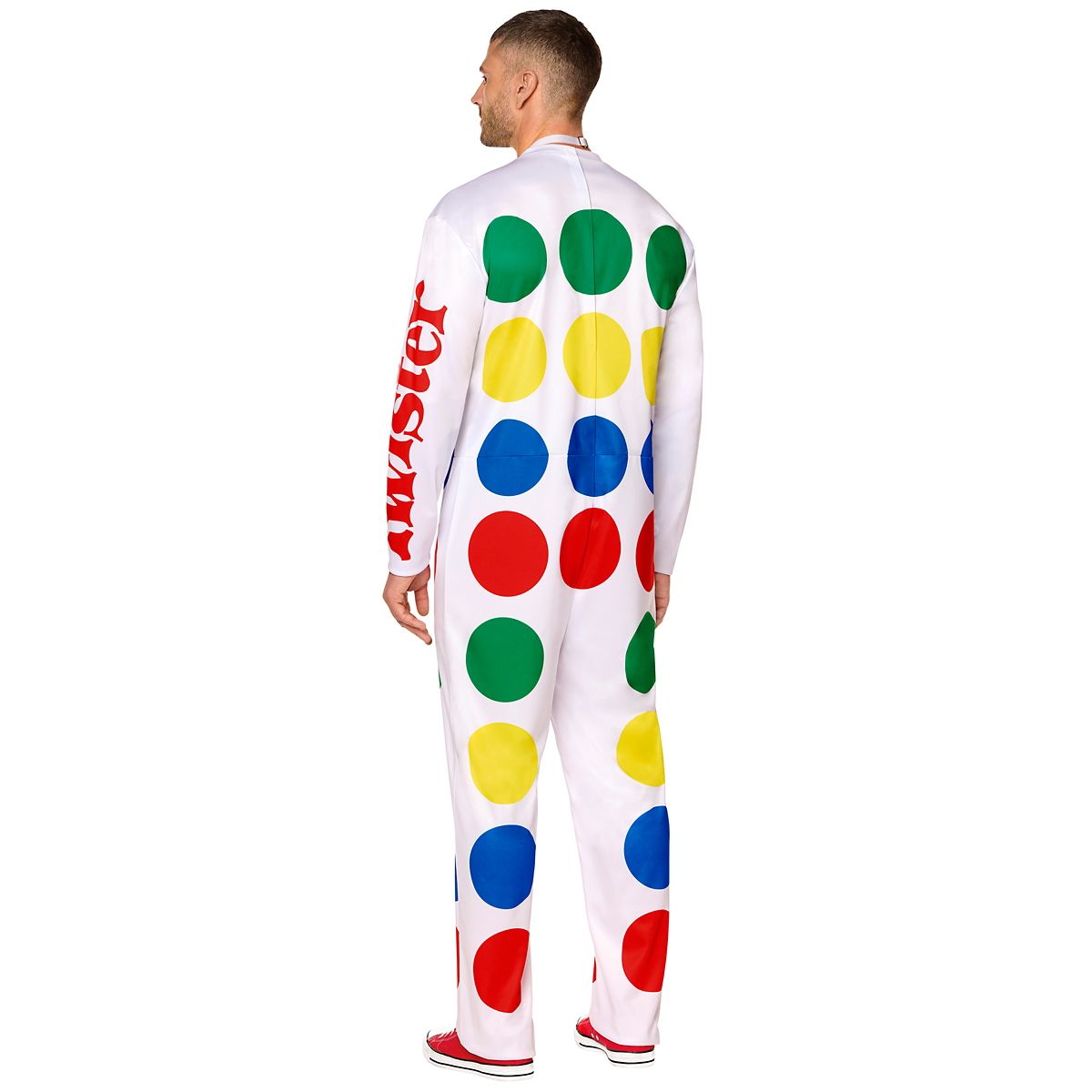 Adult Twister Board Game Jumpsuit Costume WHITE - MULTI