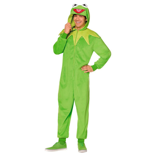 Adult Kermit the Frog Jumpsuit Costume - The Muppets GREEN