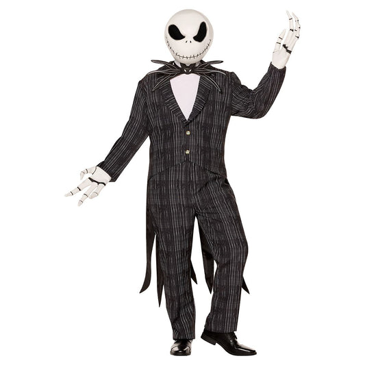 Adult Jack Skellington Plus Size Costume Deluxe - The Nightmare Before Christmas BLACK AND WHITE