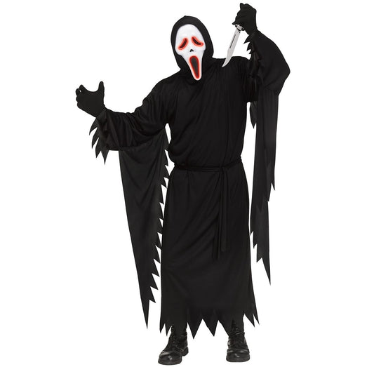 Adult Light-Up E.L. Ghost Face Costume BLACK