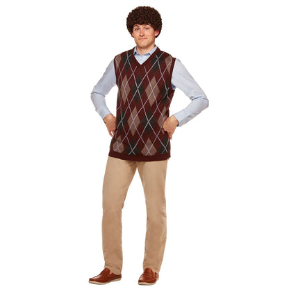 Dale Sweater Vest and Wig - Step Brothers MULTI-COLOR