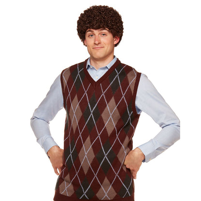 Dale Sweater Vest and Wig - Step Brothers MULTI-COLOR