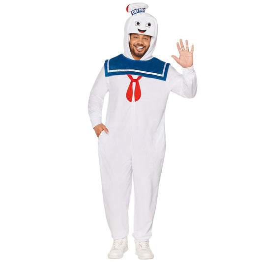 Adult Stay Puft Plus Size Jumpsuit Costume - Ghostbusters BLUE / WHITE