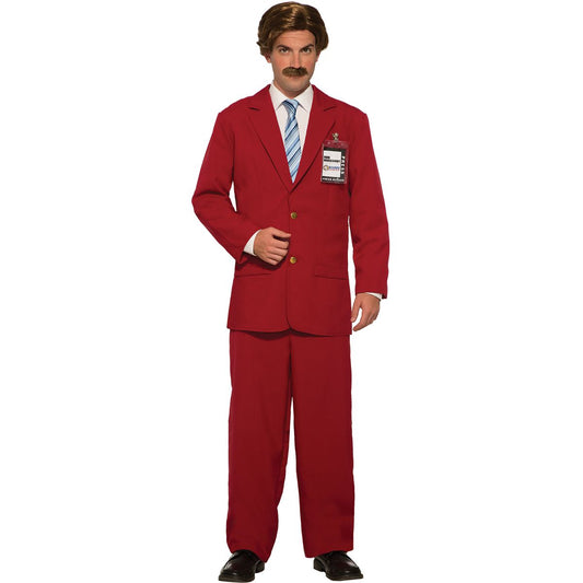 Adult Ron Burgundy Suit Costume - Anchorman BURGUNDY