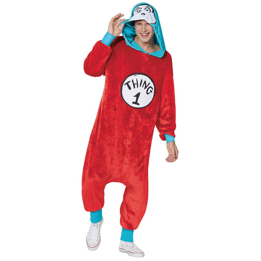 Adult Thing 1 Pajama Costume – Dr. Seuss RED