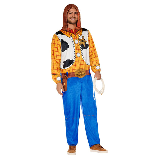Adult Woody Hooded Plush Jumpsuit Costume - Toy Story MULTI-COLOR