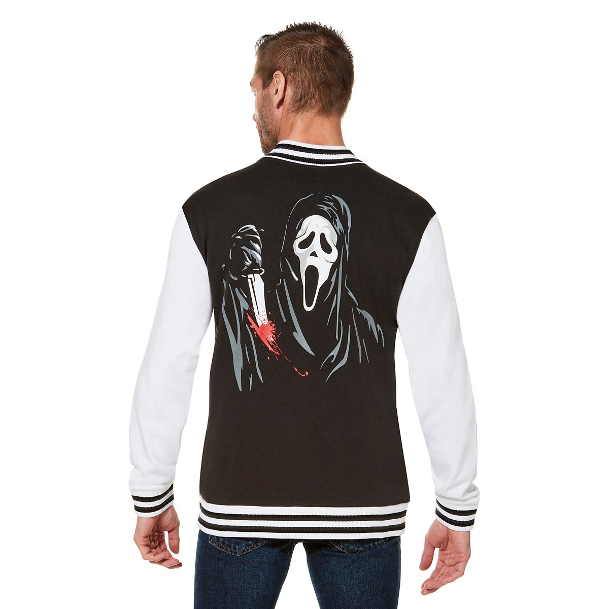 Adult Ghost Face Varsity Jacket GRAY