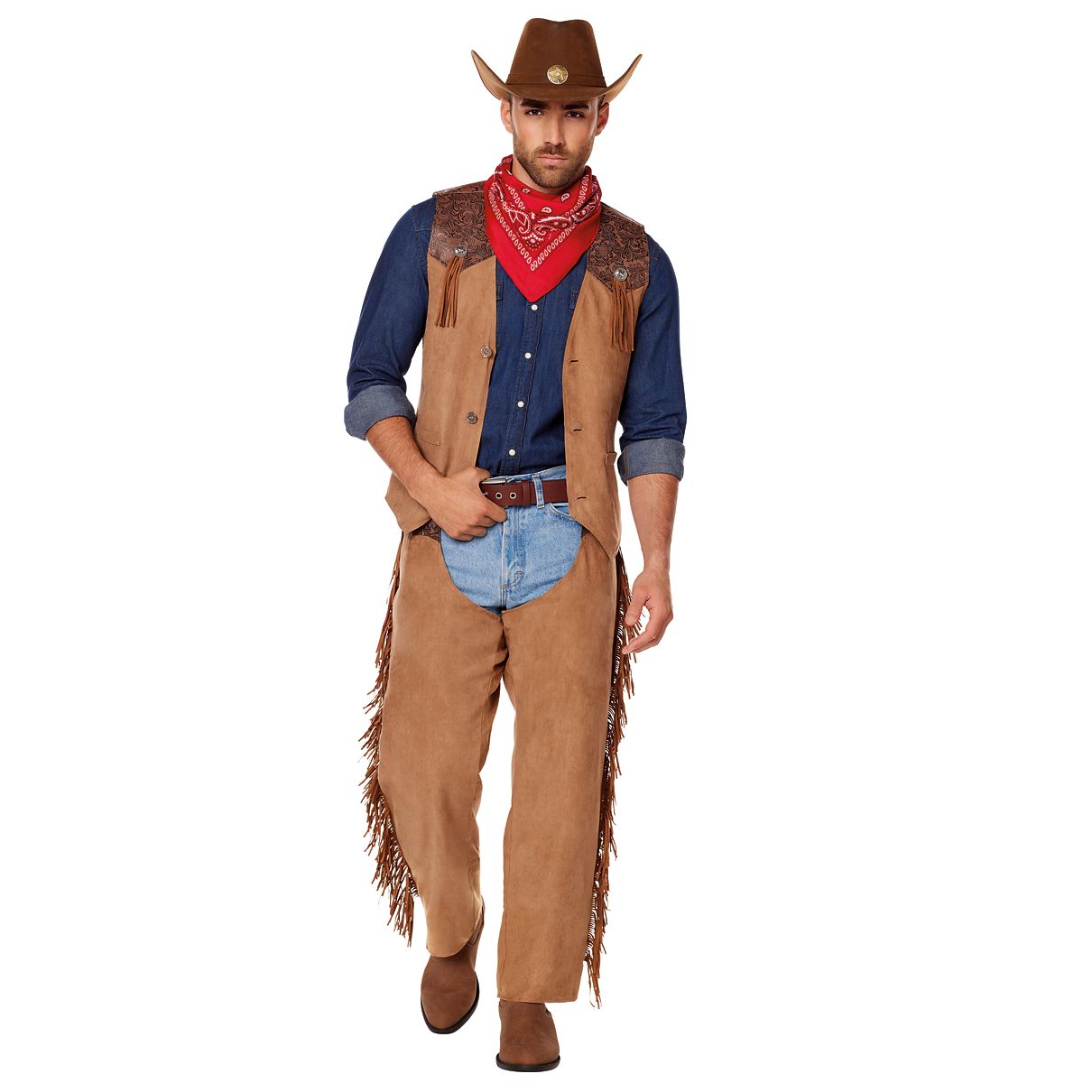 Adult Western Cowboy Chaps LIGHT BROWN