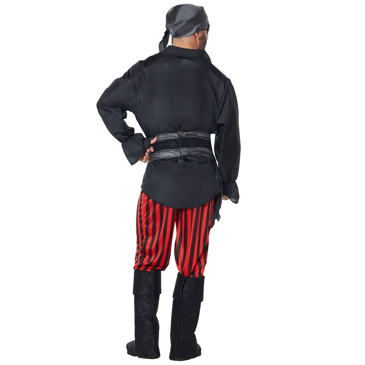Adult Pirate Costume BLACK AND RED