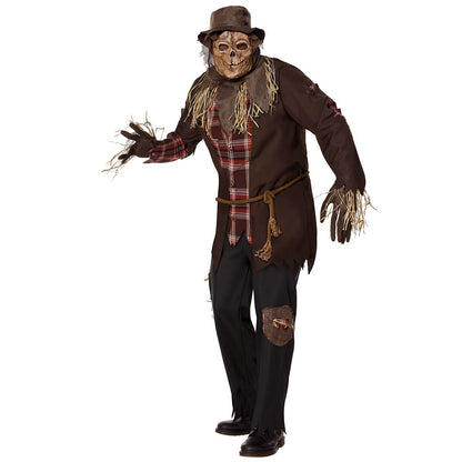 Adult Haunting Scarecrow Plus Size Costume BROWN