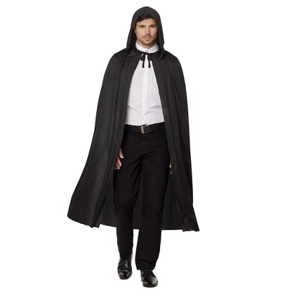 68 Inch Hooded Cape BLACK