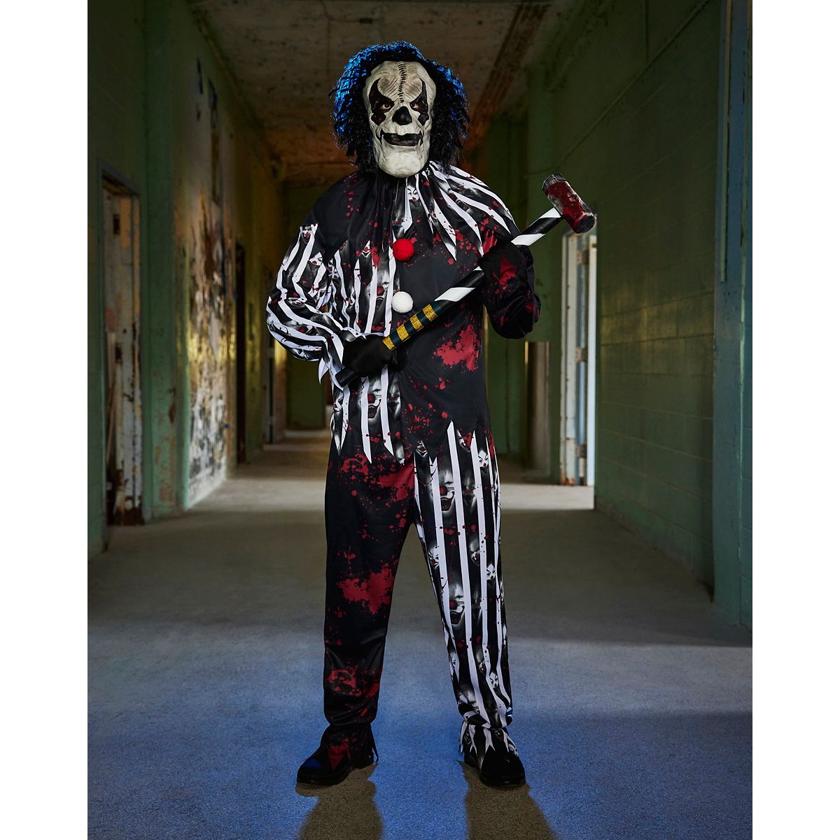 Adult Freakshow Clown Costume MULTI-COLOR