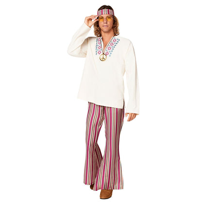 Adult Free Love Hippie Costume MULTI-COLOR