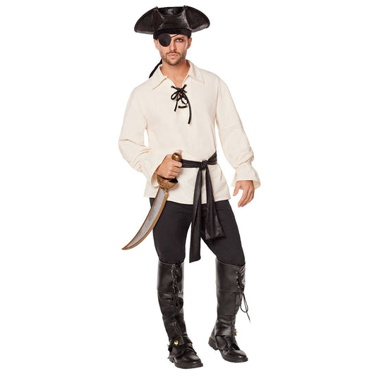Pirate Shirt and Belt Costume Kit TAN