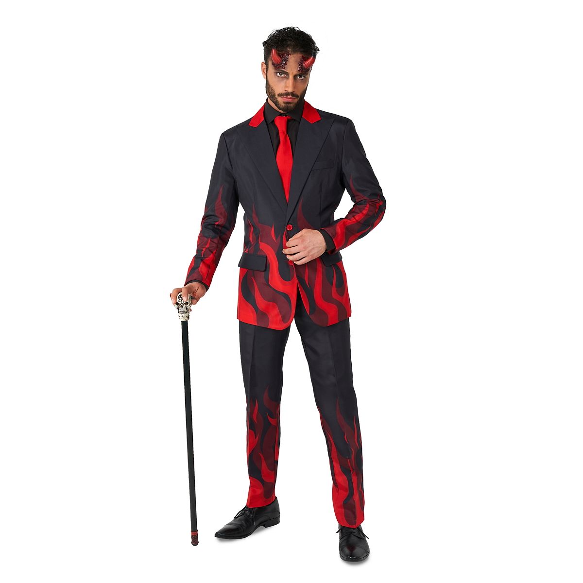 Adult Devil Party Suit BLACK AND RED