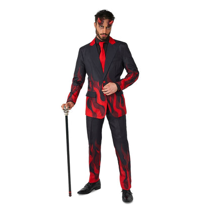 Adult Devil Party Suit BLACK AND RED