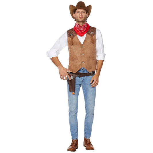 Adult Western Cowboy Plus Size Costume Kit BROWN
