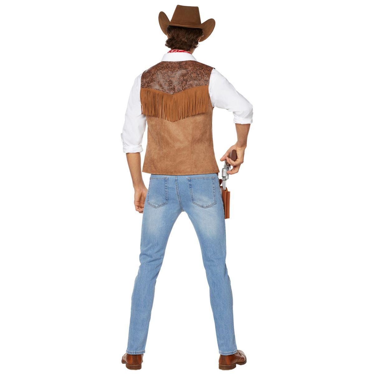 Adult Western Cowboy Plus Size Costume Kit BROWN