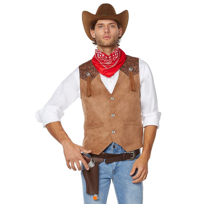 Adult Western Cowboy Plus Size Costume Kit BROWN