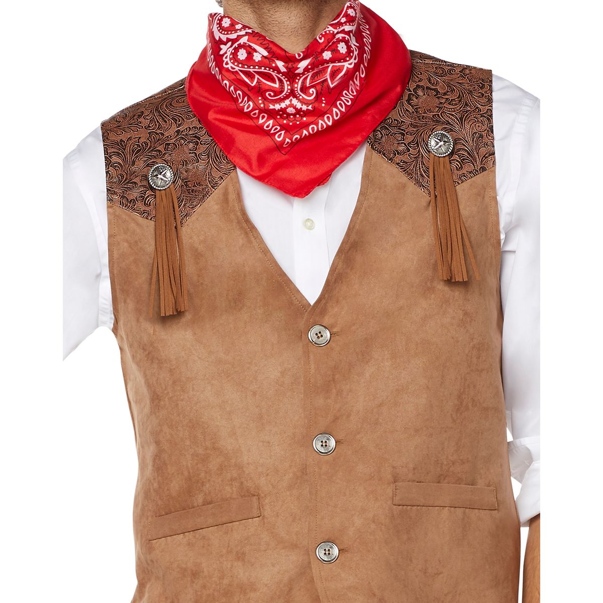 Adult Western Cowboy Plus Size Costume Kit BROWN