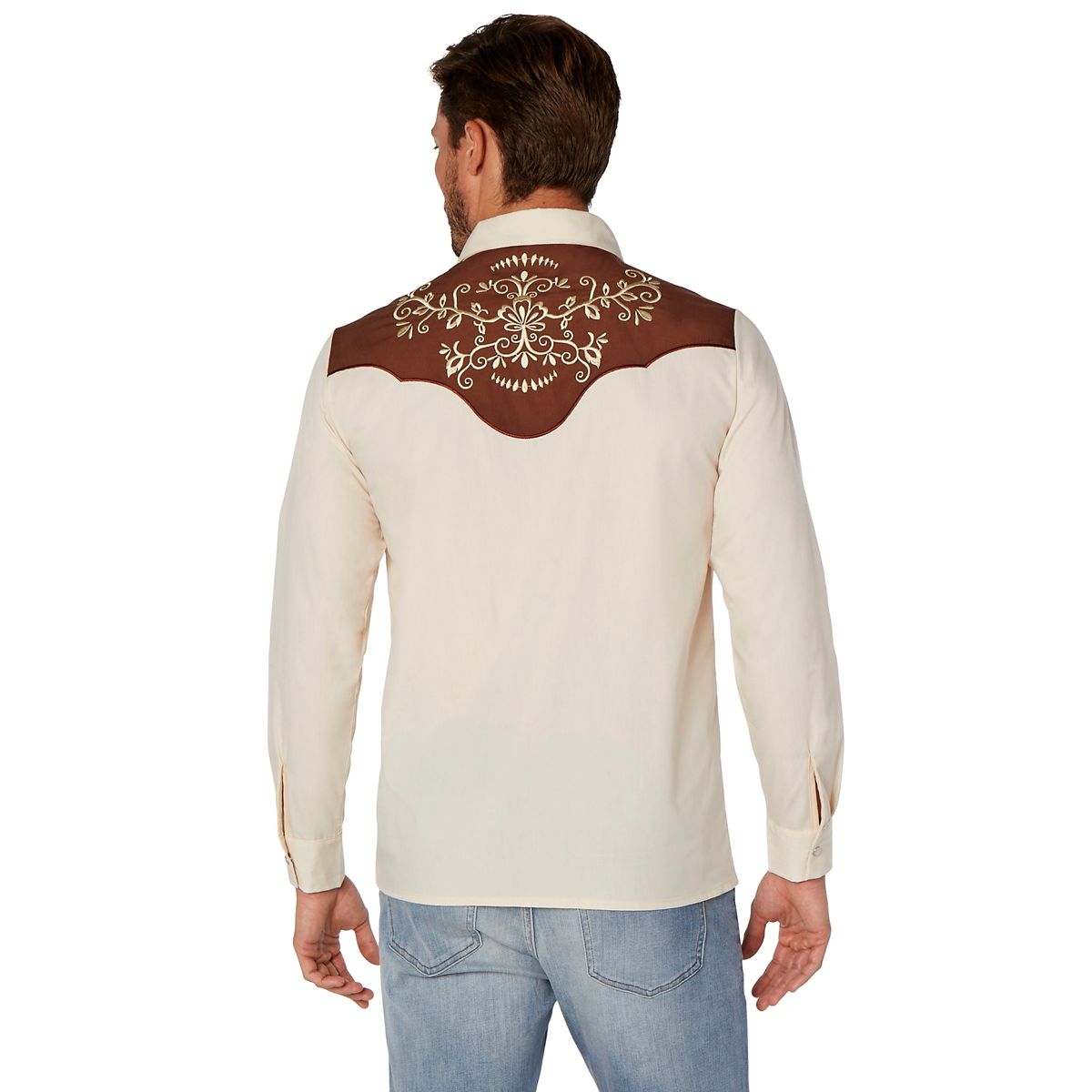 Adult Western Cowboy Shirt BLACK AND IVORY