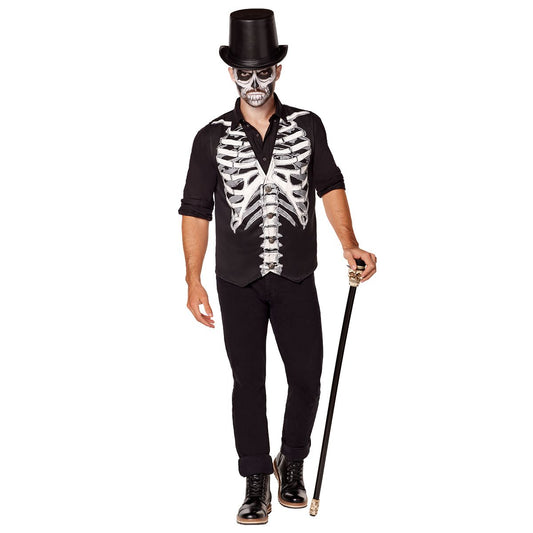 Adult Skeleton Vest BLACK