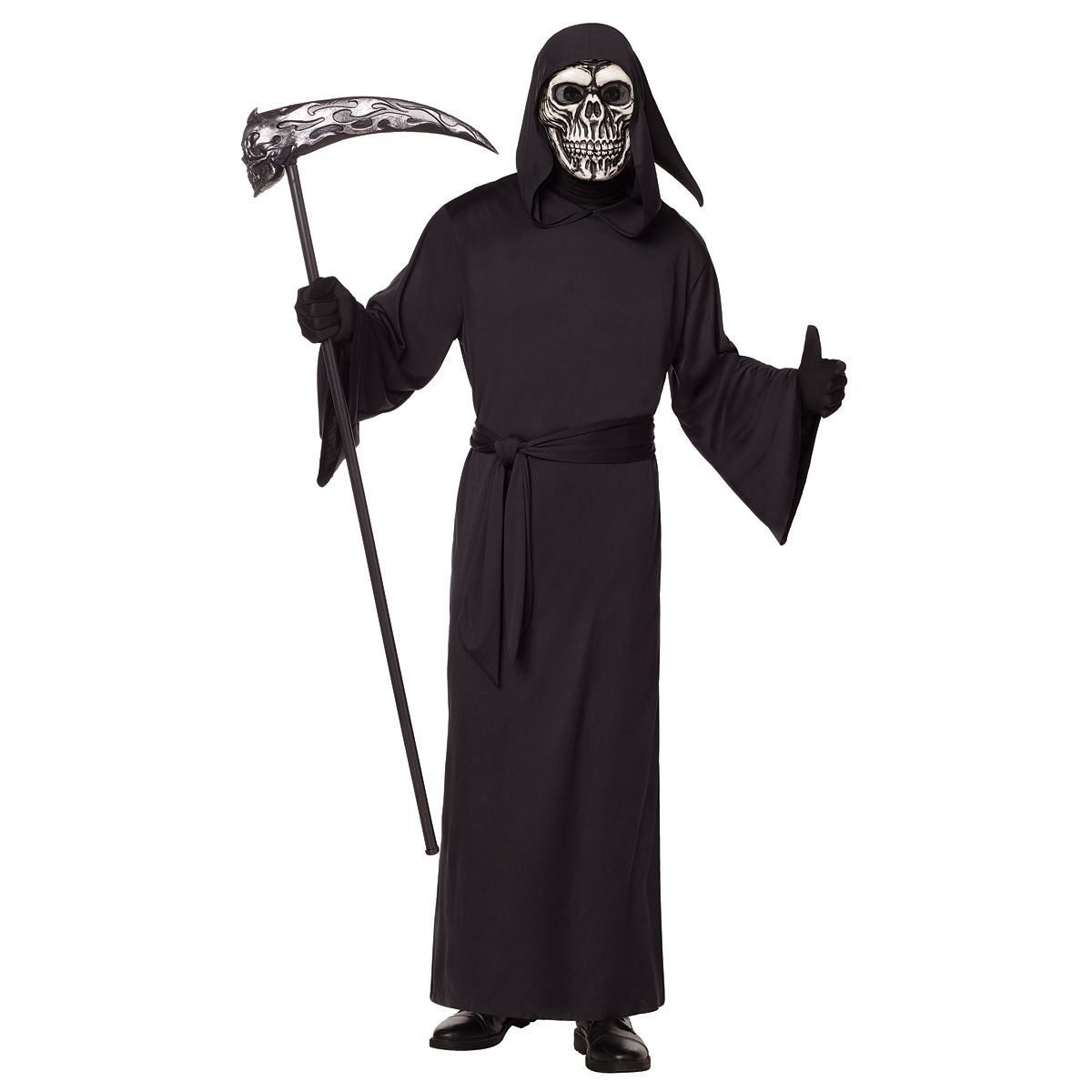 Adult Reaper Skeleton Robe Costume BLACK