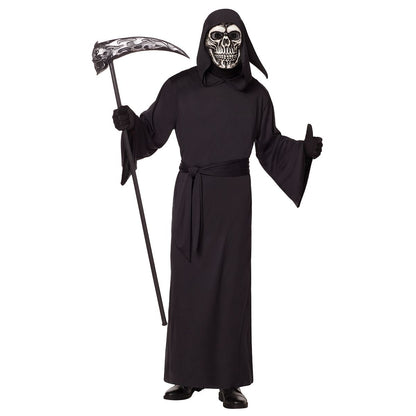 Adult Reaper Skeleton Robe Costume BLACK