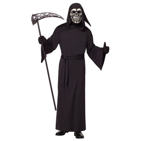 Adult Reaper Skeleton Robe Costume BLACK