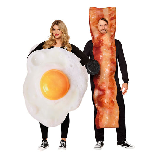 Adult Bacon and Eggs Couples Costume MULTI-COLOR