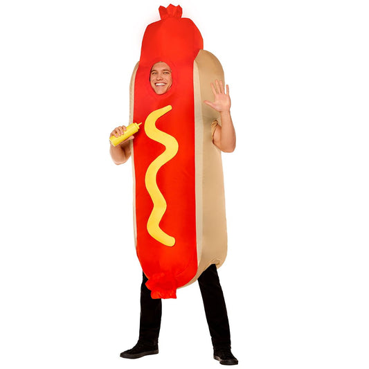Adult Inflatable Hot Dog Costume RED