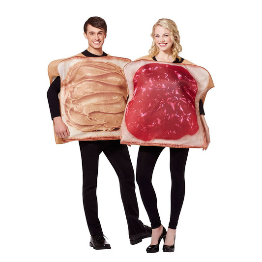 Adult Peanut Butter and Jelly Couples Costume MULTI-COLOR