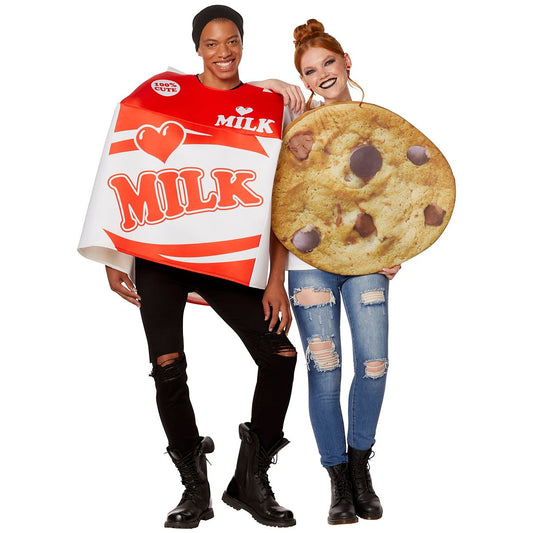 Adult Milk and Cookies Couples Costume MULTI-COLOR