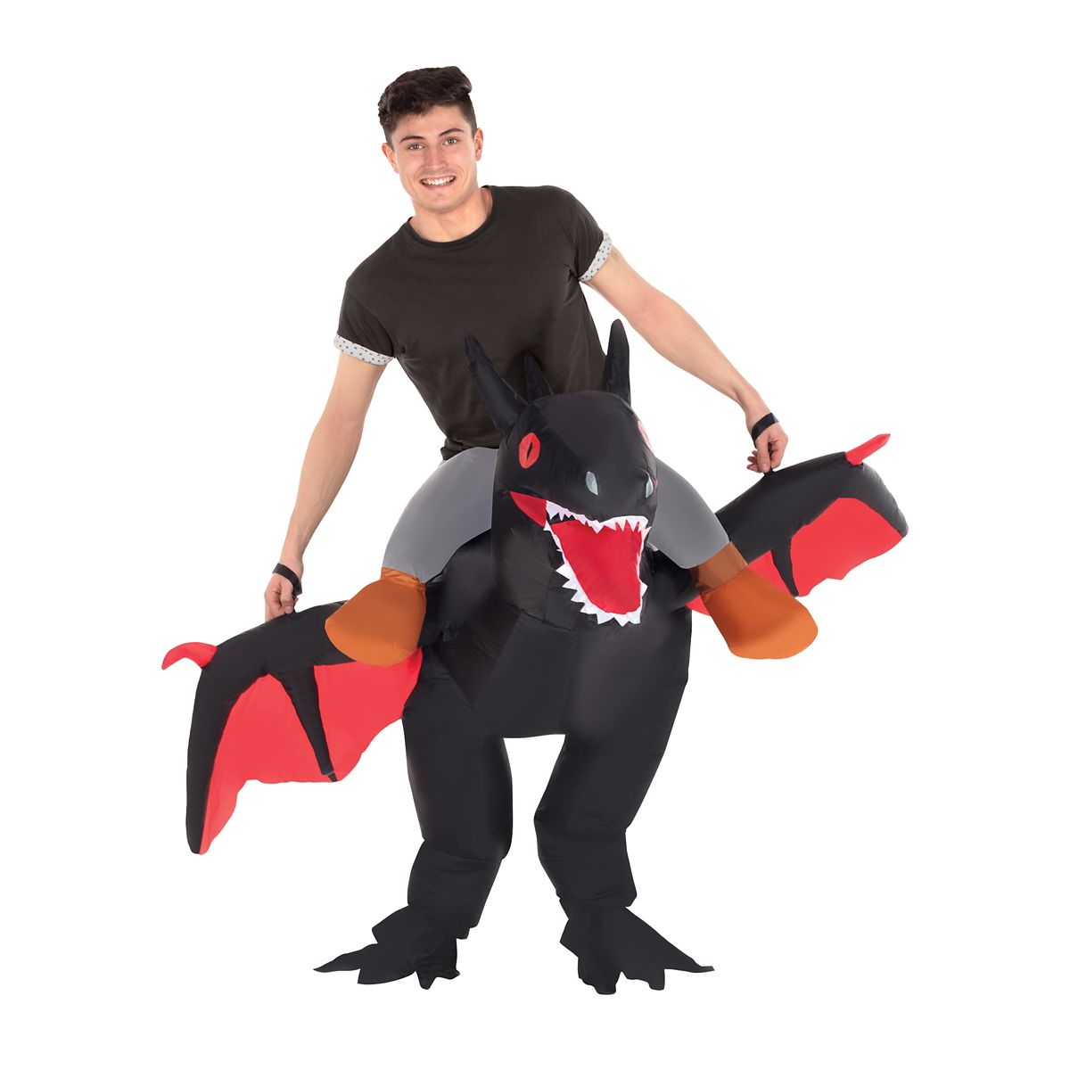 Adult Ride-Along Dragon Inflatable Costume BLACK