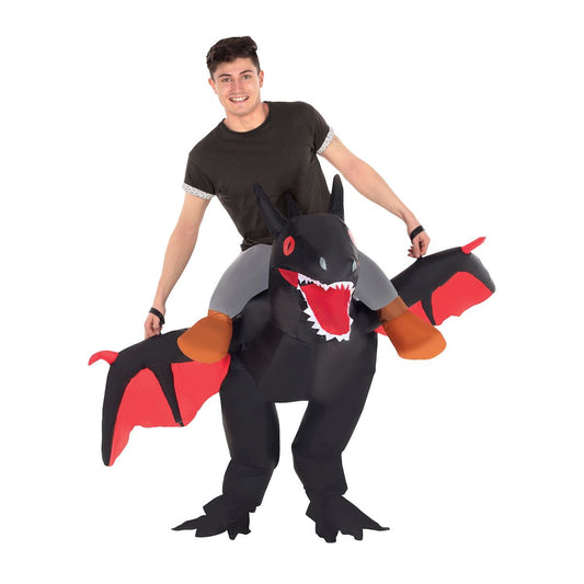 Adult Ride-Along Dragon Inflatable Costume BLACK