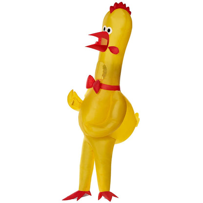Adult Rubber Chicken Inflatable Costume YELLOW