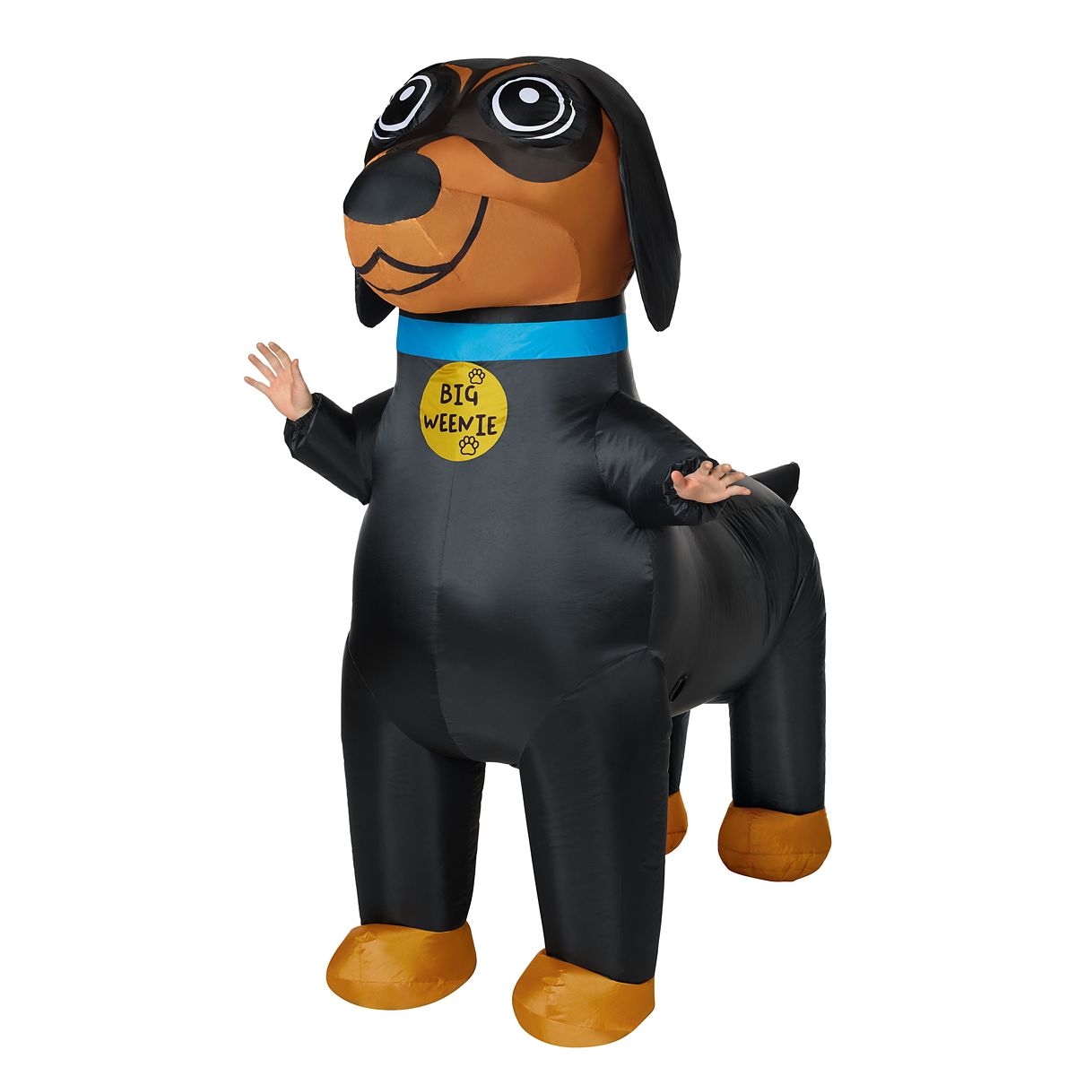 Adult Wiener Dog Inflatable Costume BROWN