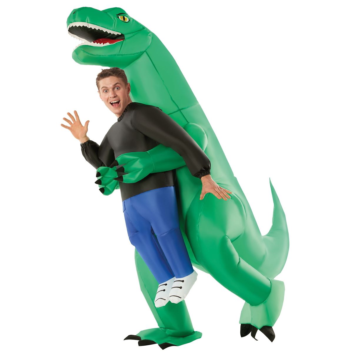 Adult T. Rex Abduction Inflatable Costume GREEN