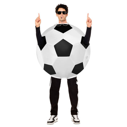 Adult Soccer Ball Inflatable Costume BLACK AND WHITE