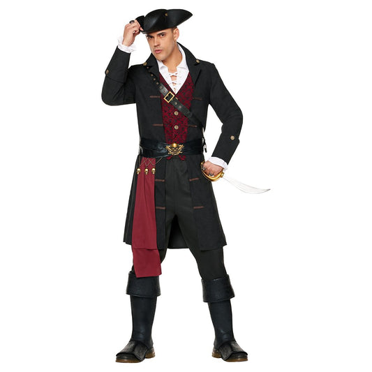 Adult Higher Pirate Costume - The Signature Collection BLACK AND RED