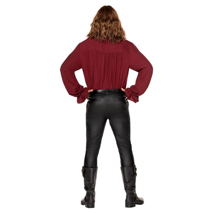 Adult V-Neck Burgundy Peasant Top BURGUNDY
