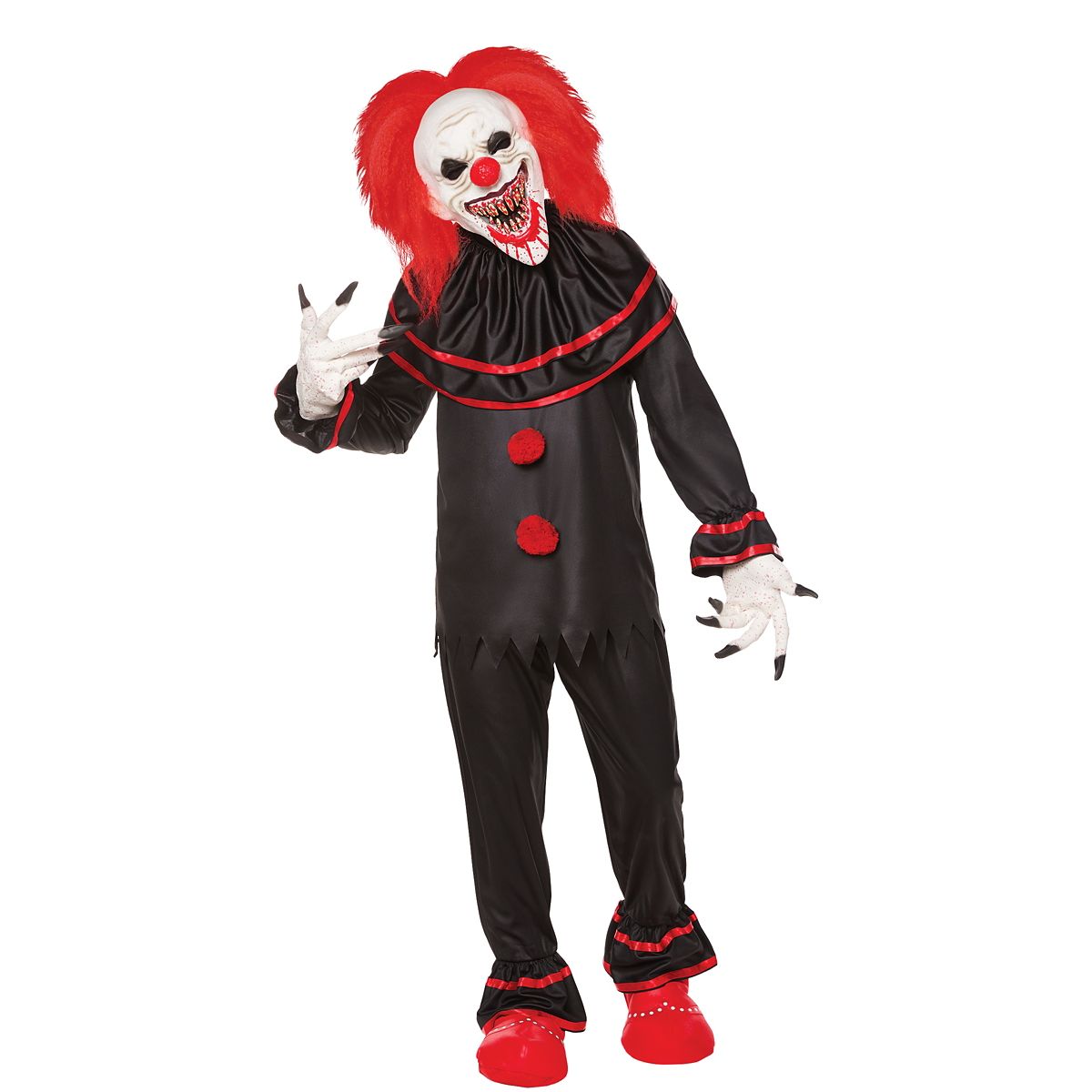 Adult Crouchy the Clown Costume BLACK AND RED